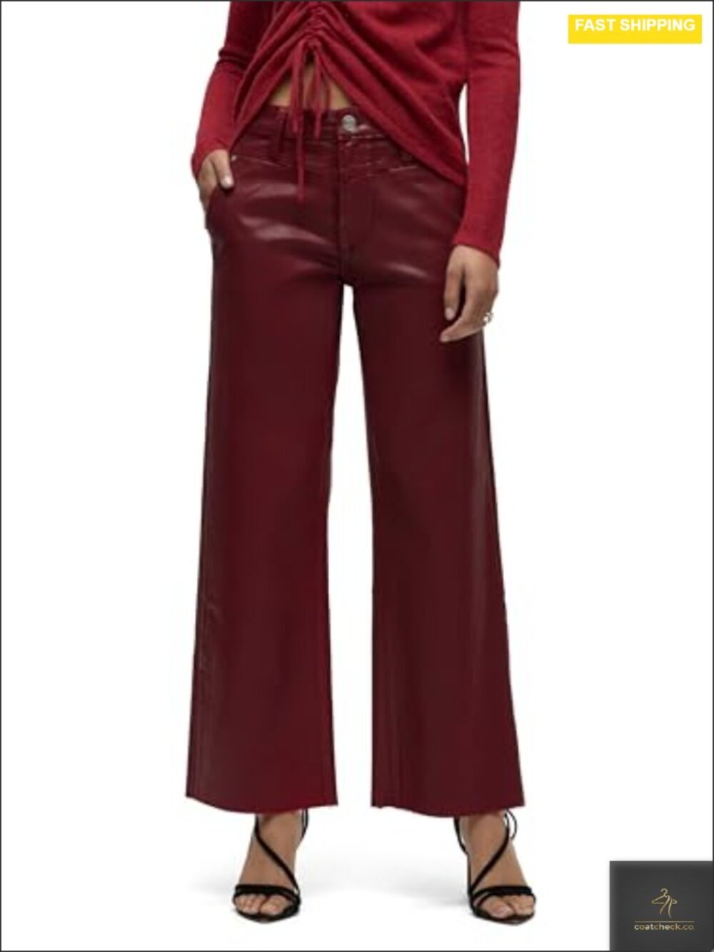 Wide Leg Ankle Jeans High Rise Stretch Denim